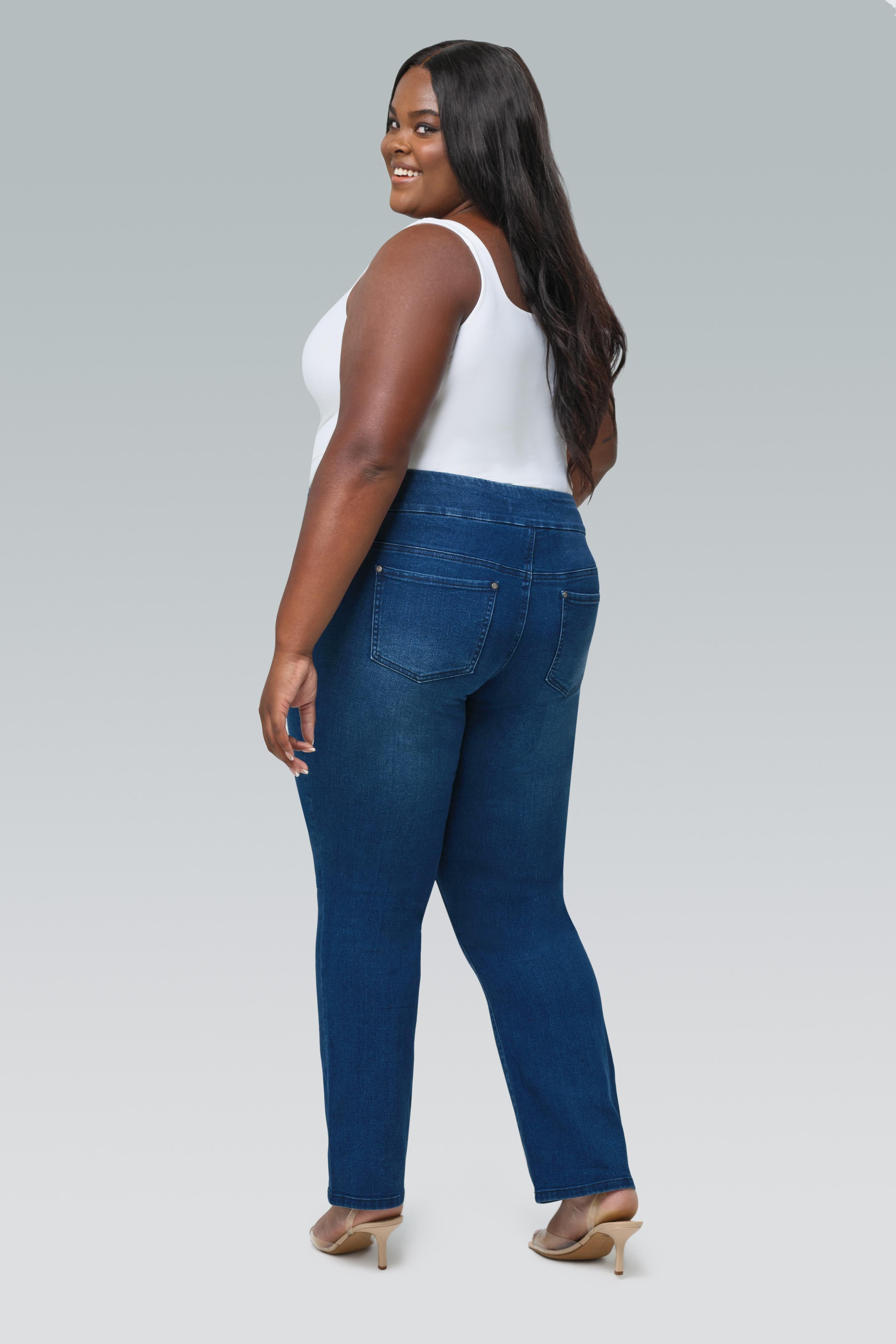 Hot women's blue straight jeans